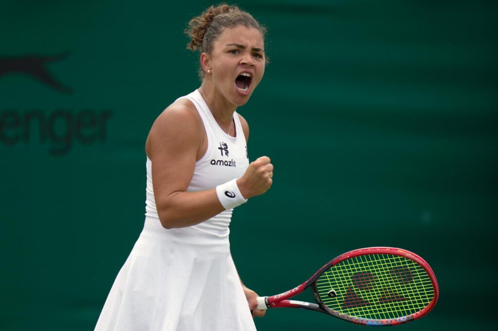 Jasmine Paolini durante il match a Wimbledon